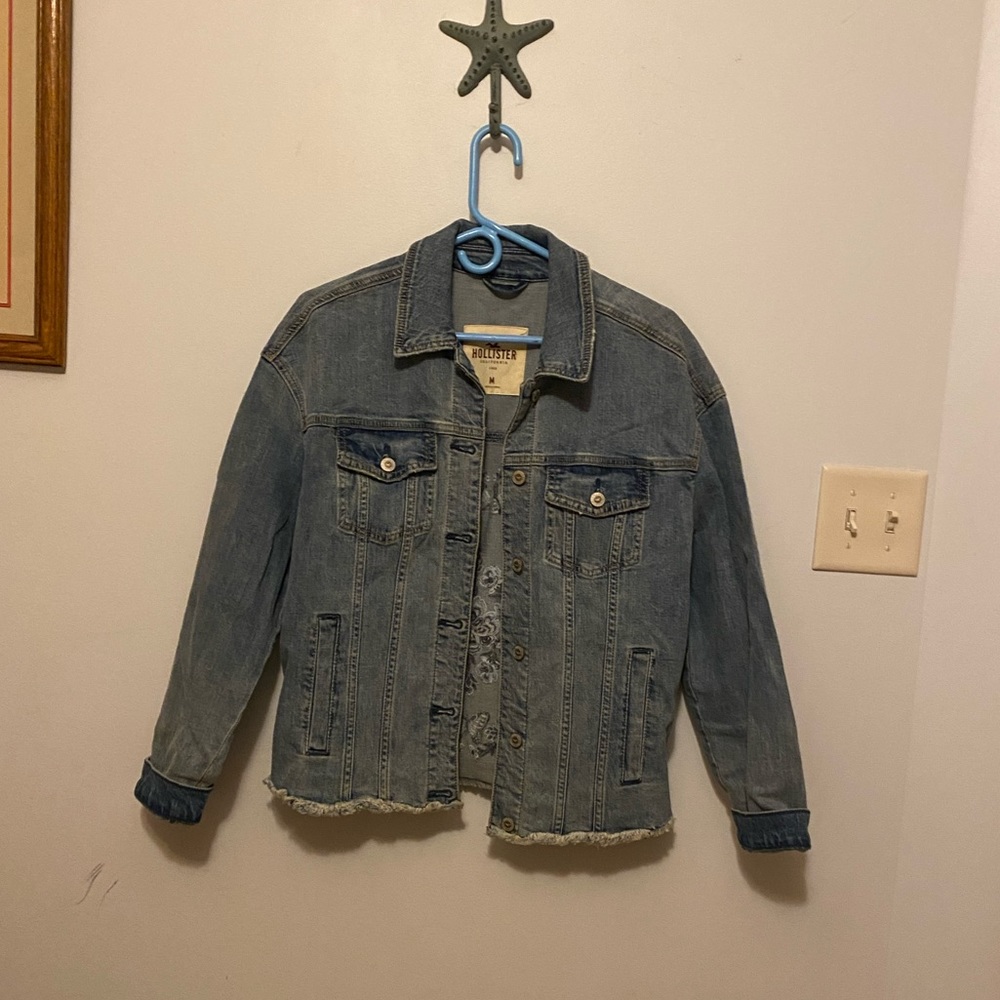 Hollister Flower Blue Jean Jacket